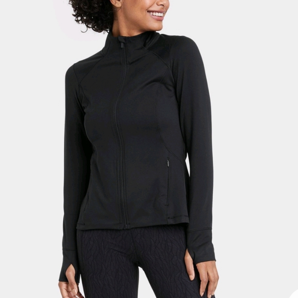 Woman's Full Zip All In Motion Black Active Jacket Size XL